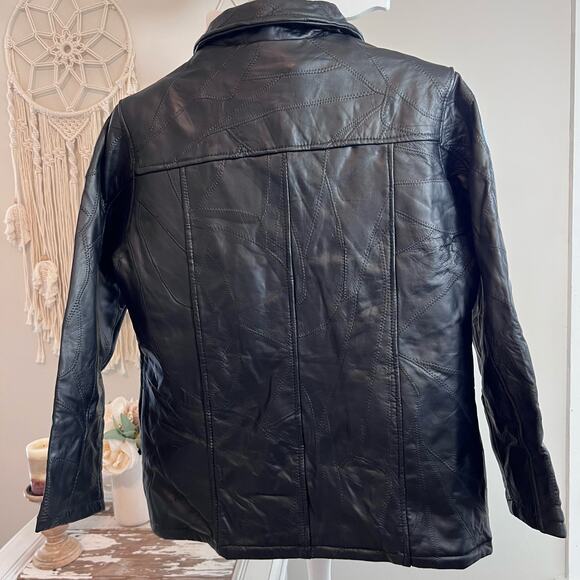 Tudor Court Vintage Patchwork Leather Jacket Sz. Sm. Petite SI-776 - Picture 2 of 11